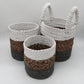 Set of 3 Soft Grey Seagrass Storage Baskets 14-16-17 cm