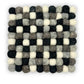 Square Felt Ball Placemat | Multi Grey