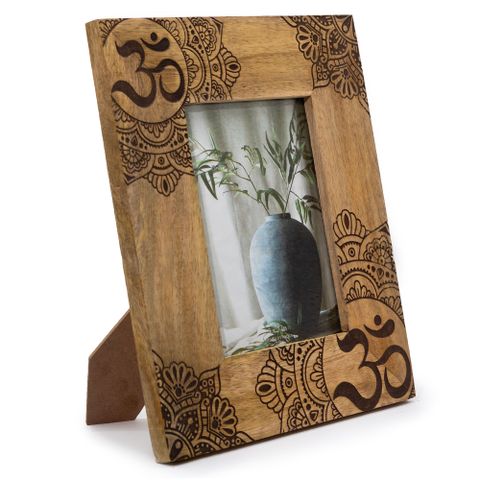 Large Mango Wood Frame | Mandala | Black | 13x18cm