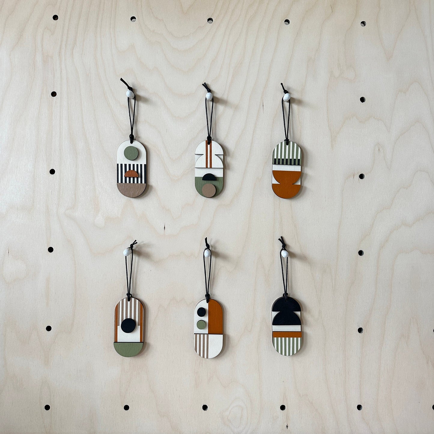 Original Small Geometric Wall Hanging - Mini Mid-Century Wall Art - Little Wooden Decoration - Contemporary Wall Decor