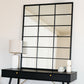 Kyō - Black Metal Rectangle Lattice Window Mirror - 120cm x 95cm