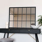 Kyō - Black Metal Rectangle Lattice Window Mirror - 90cm x 70cm