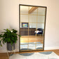 Kyō - Full Length Black and Gold Metal Rectangle Lattice Grid Mirror - 180cm x 105cm.