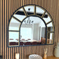Mio - Black & Gold Metal Arched Window Mirror - 95cm x 120cm