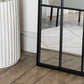 Tomi - Full Length Black Metal Arched Lattice Window Mirror - 150cm x 60cm.